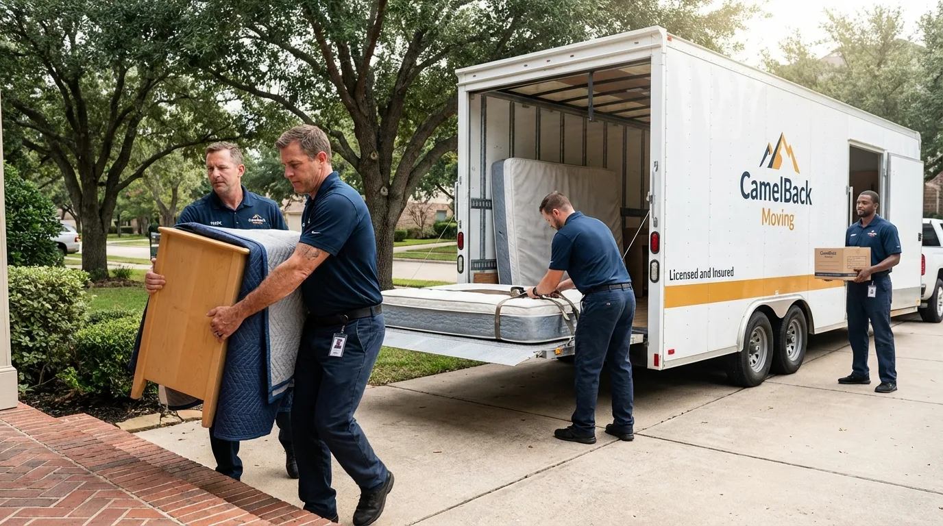 Crew loading residential truck for cross-state move from Melvindale, MI